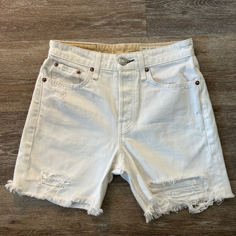 Rag & Bone Cream Button-Fly Denim